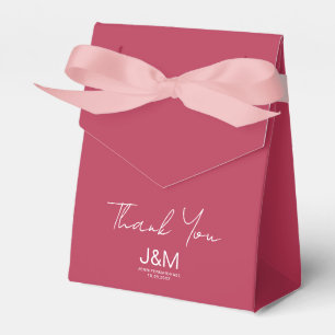 Solid Colour Elegant Viva Magenta Handwritten Favour Box