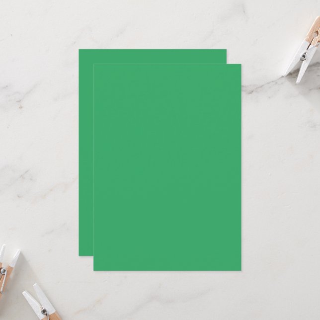 Solid Colour Flat Invitations Announcements Card (Front/Back In Situ)