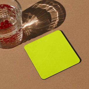 solid colour fluorescent yellow background square paper coaster