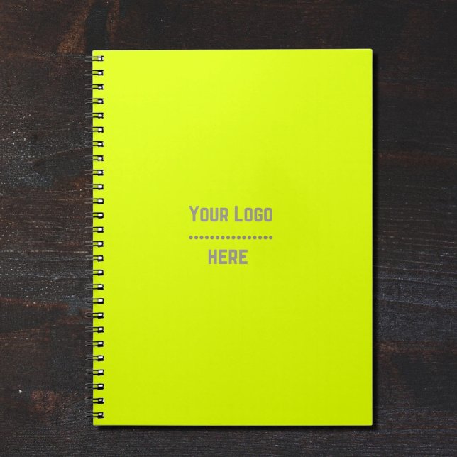 solid colour fluorescent  yellow - your  logo  notebook (Creator Uploaded)