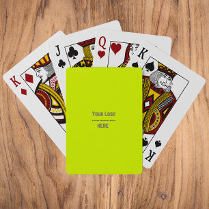 solid colour fluorescent  yellow - your  logo  playing cards
