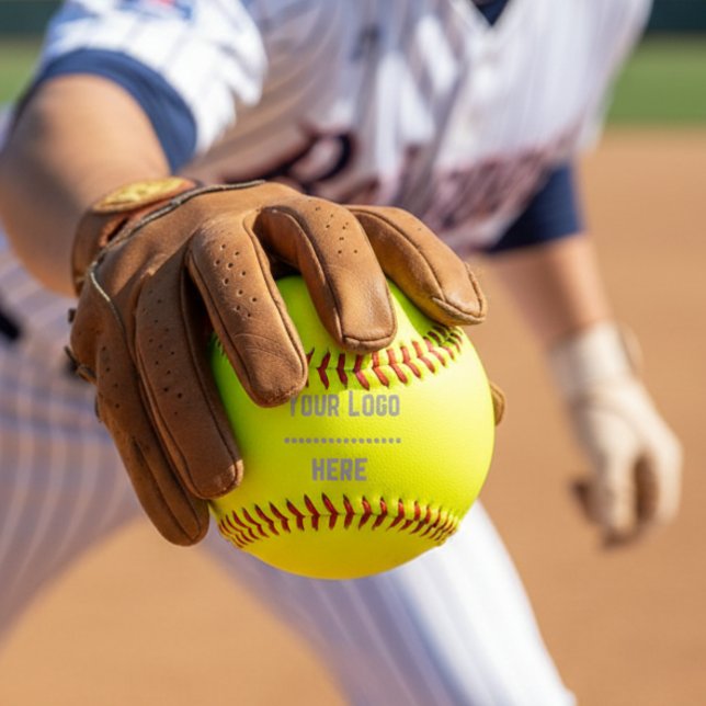 solid colour fluorescent  yellow - your  logo softball (Creator Uploaded)