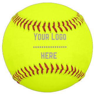 solid colour fluorescent yellow - your logo softball