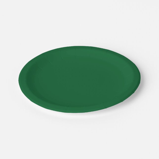 Solid Colour: Forest Green Paper Plate (Angled)