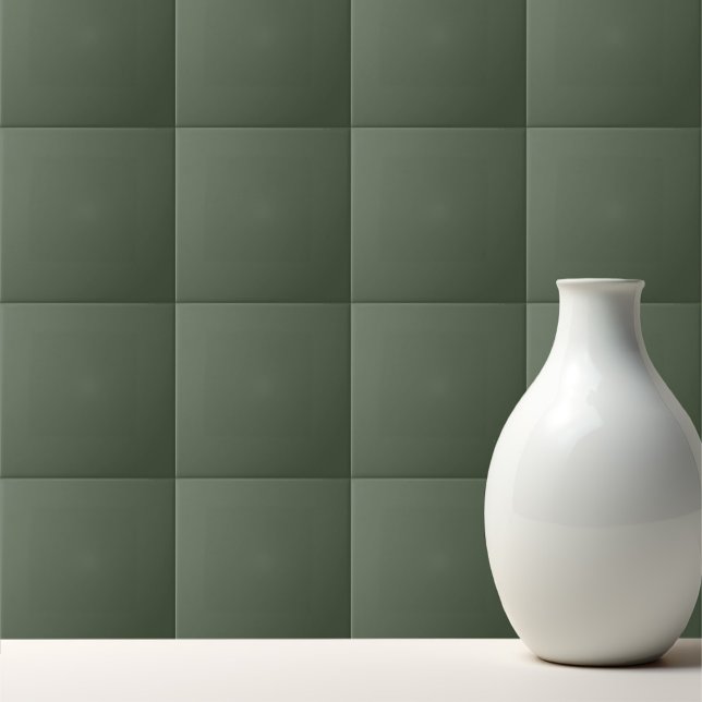 Solid colour Forest Moss dark green Ceramic Tile (Creator Uploaded)