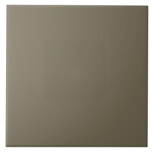 Solid Colour Green Burnt Olive 746d57 Ceramic Tile (Front)