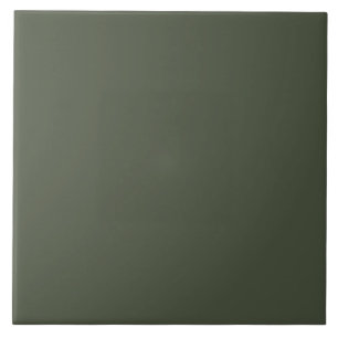 Solid Colour Green Chard 4B533F Ceramic Tile