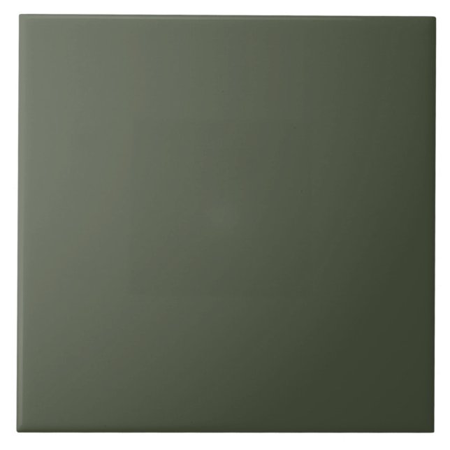 Solid Colour Green Chard 4B533F Ceramic Tile (Front)