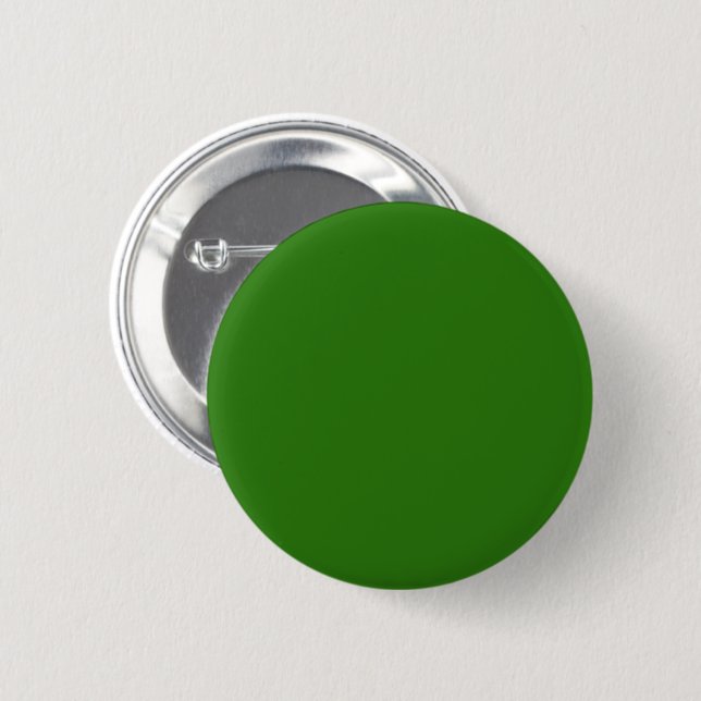 Solid colour green leaves 6 cm round badge (Front & Back)