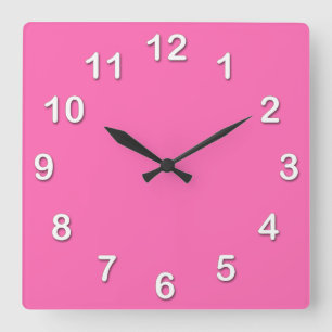Solid Colour: Hot Pink #2 Square Wall Clock
