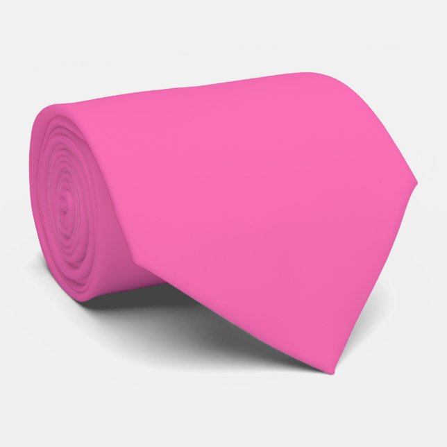 Solid Colour: Hot Pink #2 Tie (Rolled)