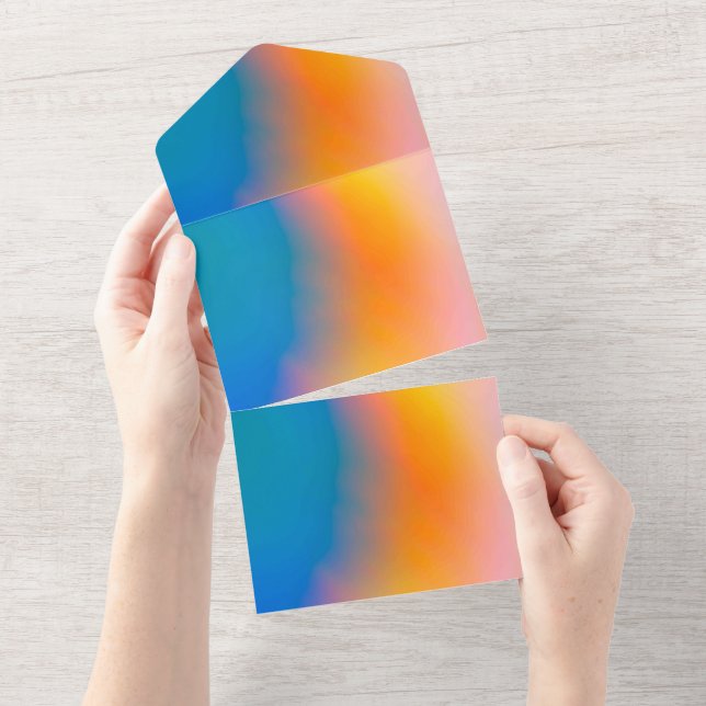 Solid Colour Invitations Announcements Card (Tearaway)