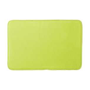 Solid colour key lime yellow green bath mat