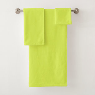 Solid colour key lime yellow green bath towel set