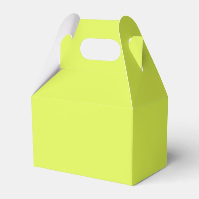 Solid colour key lime yellow green favour box (Front Side)