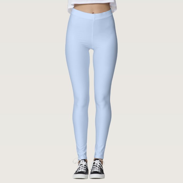 Solid colour light baby blue leggings (Front)