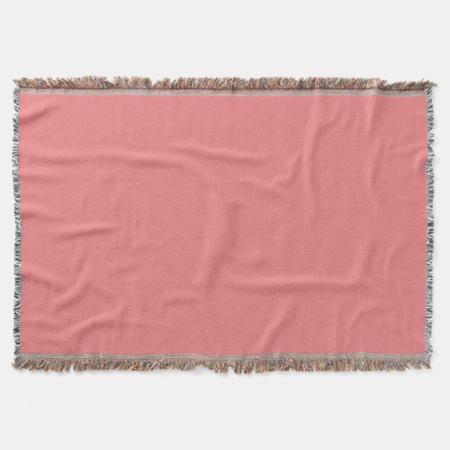 Solid Colour Light Coral Throw Blanket (Front)