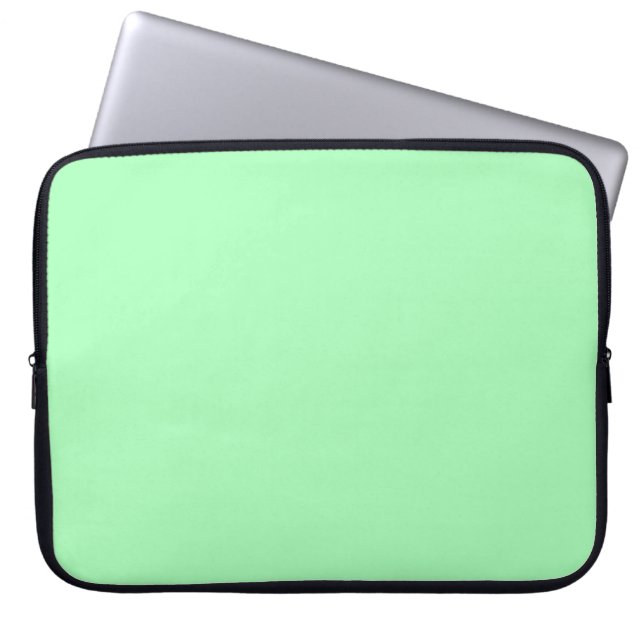 Solid Colour Mint Green Laptop Sleeve (Front)