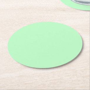 Solid Colour: Mint Round Paper Coaster