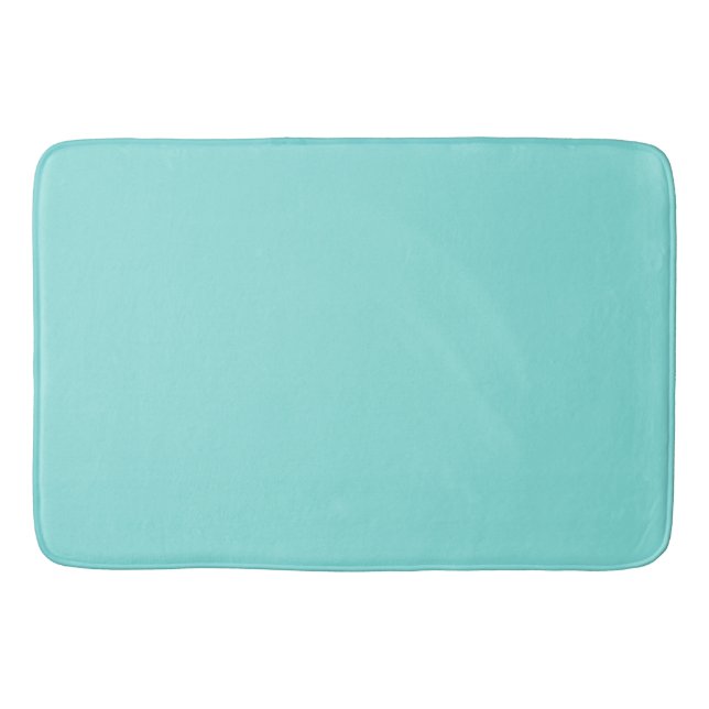 Solid colour misty teal turquoise bath mat (Front)