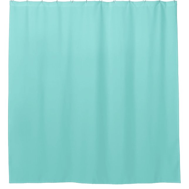 Solid colour misty teal turquoise shower curtain (Front)