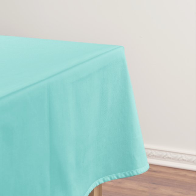 Solid colour misty teal turquoise tablecloth (In Situ)