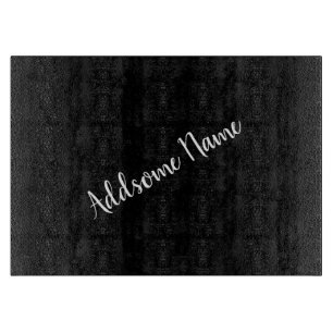 Solid Colour Modern Basic Black Monogrammed Cutting Board