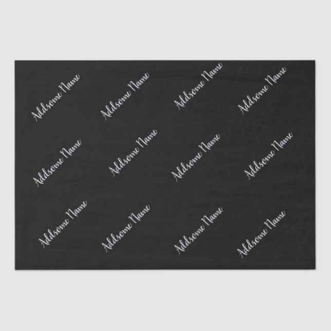 Solid Colour Modern Basic Black Stylish Tissue Paper (Front)