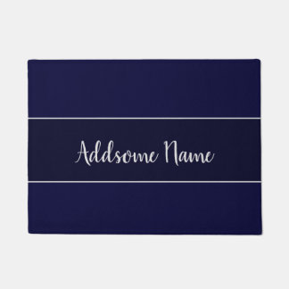Solid Colour Modern Navy Blue Stylish Doormat