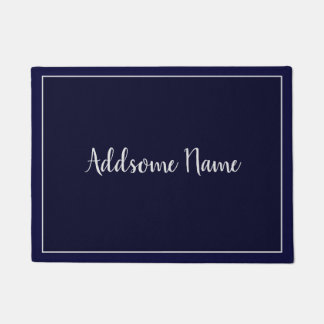 Solid Colour Modern Navy Blue Stylish Doormat