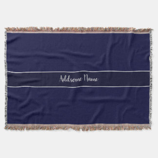 Solid Colour Modern Navy Blue Stylish Throw Blanket