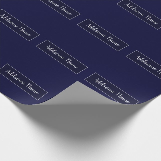 Solid Colour Modern Navy  Blue Stylish Wrapping Paper (Corner)