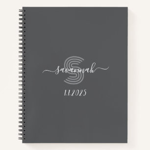 Solid Colour  Monogram Sketchbook  Notebook