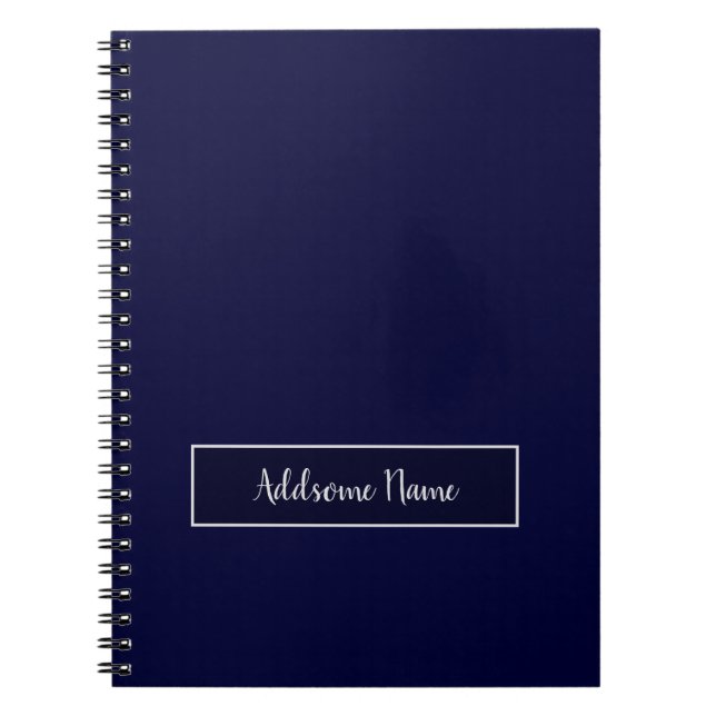 Solid Colour Navy Blue Electronics Accessory Notebook (Front)
