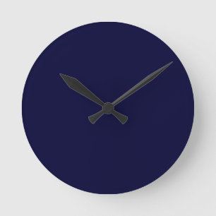 Solid colour Navy Blue Modern Stylish Round Clock