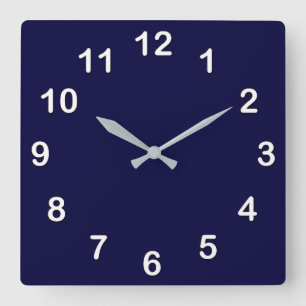Solid Colour: Navy Blue Square Wall Clock