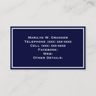 Solid Colour: Navy Blue with Adjustable Frame Business Card