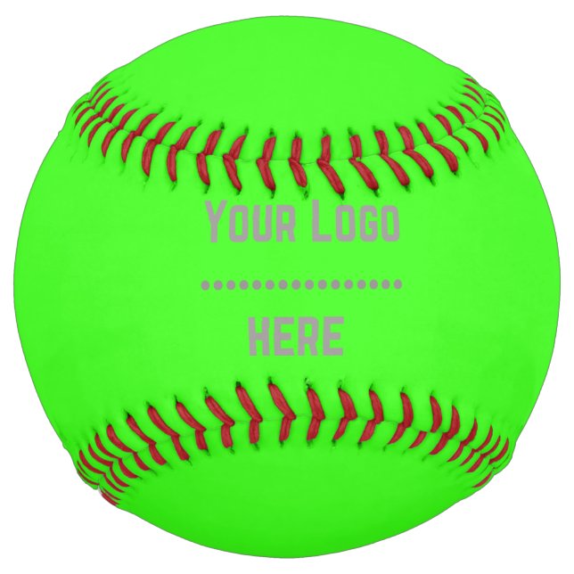 solid colour  neon  green - your  logo softball (Front)