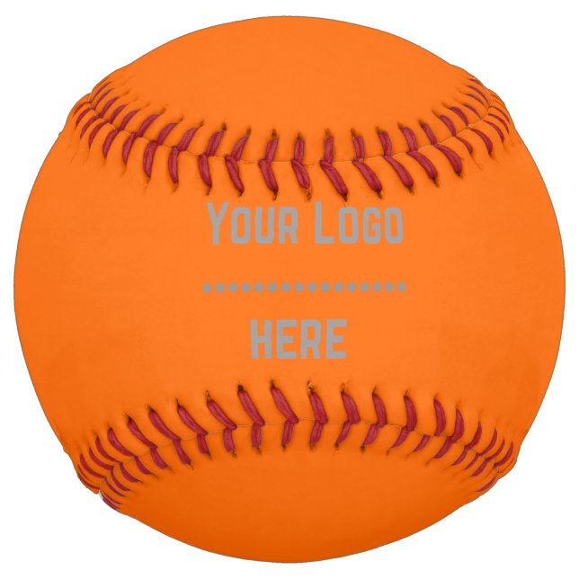 solid colour  neon+orange - your  logo softball (Front)