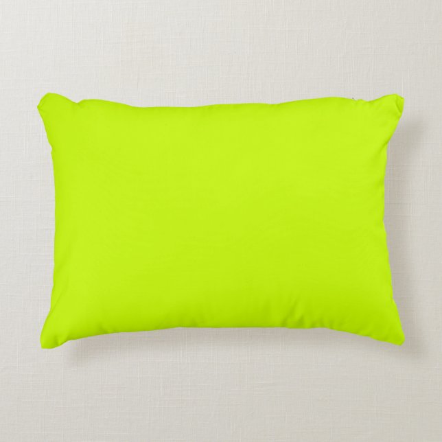 Solid Colour Neon Yellow Decorative Cushion (Front)