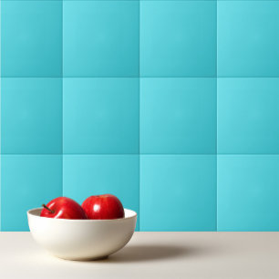 Solid colour ocean aqua blue ceramic tile