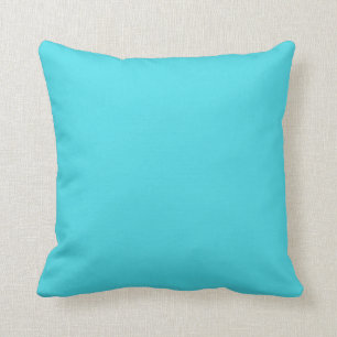 Solid colour ocean aqua blue cushion