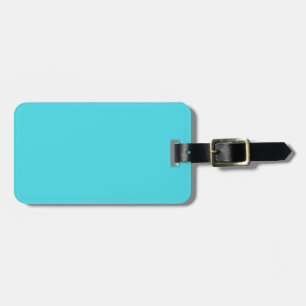 Solid colour ocean aqua blue luggage tag