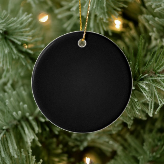 Solid Colour of Pure Black Template Ceramic Ornament (Tree)