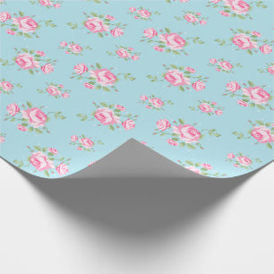 Solid Colour of Rose Floral Pattern Only Wrapping  Paper