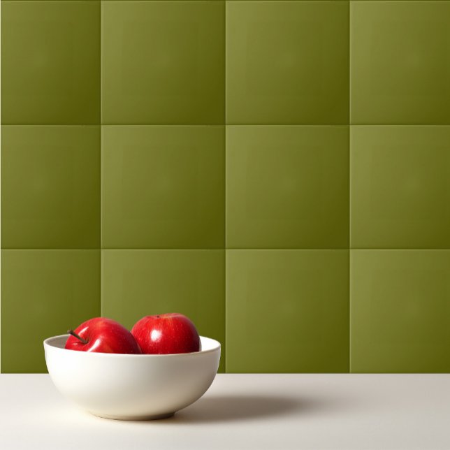 Solid colour olive green ceramic tile (Creator Uploaded)