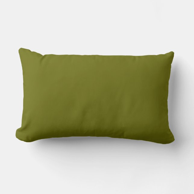 Solid colour olive green lumbar cushion (Front)