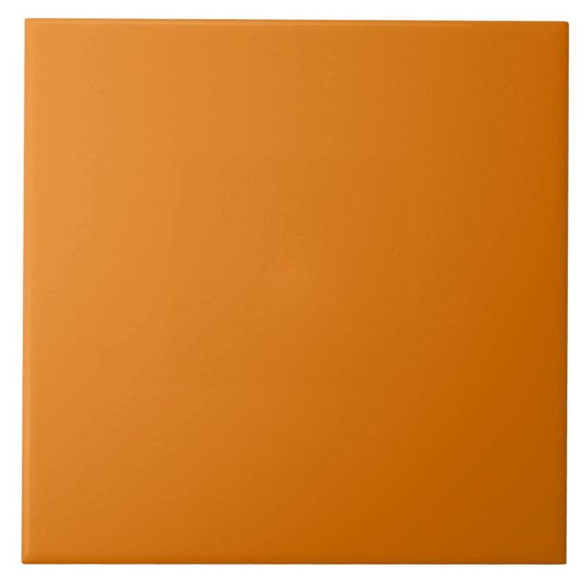 Solid Colour Orange Pumpkin Soup #E37402 Ceramic Tile (Front)