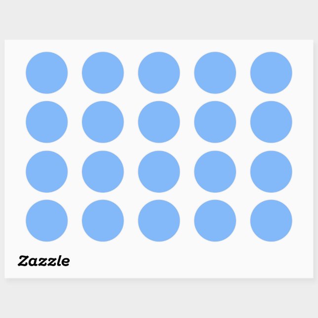 Solid colour plain aero sky blue classic round sticker (Sheet)