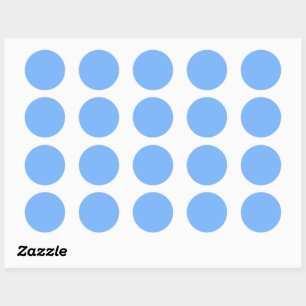 Solid colour plain aero sky blue classic round sticker